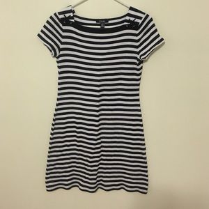 Black & white striped dress Chaps size small